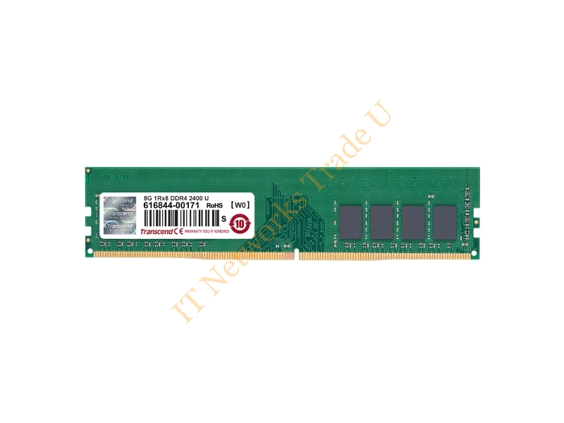 JM2400HLB-8G Transcend 8GB DDR4-2400MHz PC4-19200 ECC Unbuffered CL17 288-Pin DIMM 1.2V Single Rank Memory Module Server Memory