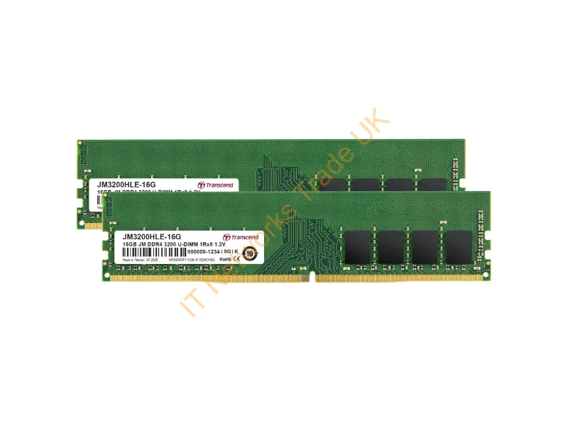 JM3200HLE-32GK - Transcend Jetram Jm3200Hle-32Gk Memory Module 32 Gb 1 X 8 Gb Ddr4 3200 Mhz