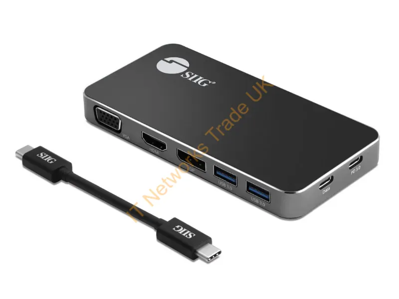 JU-DK0D11-S1 - Siig Ju-Dk0D11-S1 Laptop Dock/Port Replicator Usb 3.2 Gen 1 (3.1 Gen 1) Type-C Black, Gray