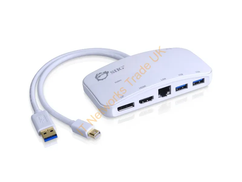 JU-H30212-S1 - Siig Ju-H30212-S1 Laptop Dock/Port Replicator Usb 3.2 Gen 1 (3.1 Gen 1) Type-A White
