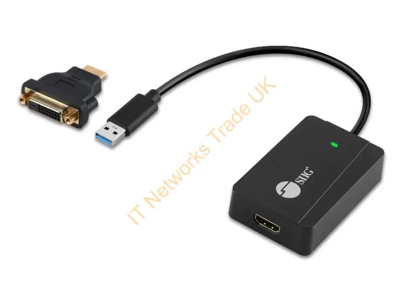 JU-H30H11-S1 - Siig Ju-H30H11-S1 Video Cable Adapter 10.2" (0.26 M) Usb Type-A Hdmi + Dvi Black
