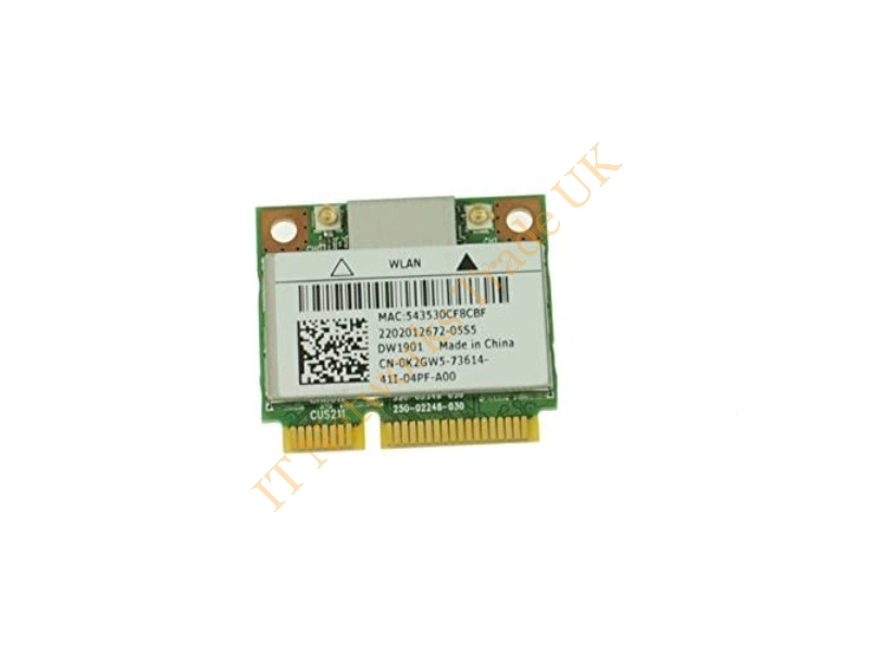 K2GW5 Dell Wirelss Wifi LAN Card Atheros Mini PCI-Express 802.11a/b/g/n Bluetooth Half-Height