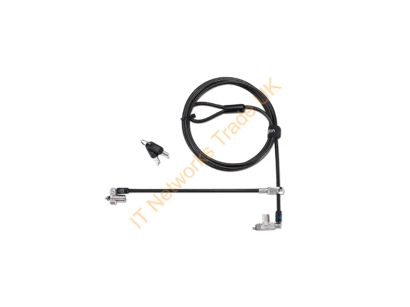 K60509S - Kensington Slim N17 2.0 Keyed Dual Head Laptop Lock for Wedge-Shaped Slots Supervisor Keyed