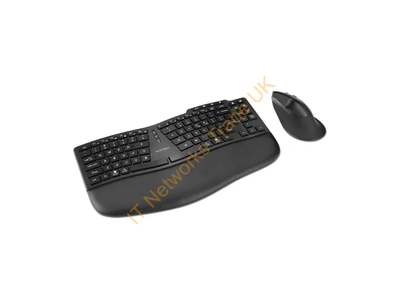 K75492US - Kensington Pro Fit Ergo Km675 Eq Keyboard Mouse Included Office Rf Wireless + Bluetooth Qwerty English Black