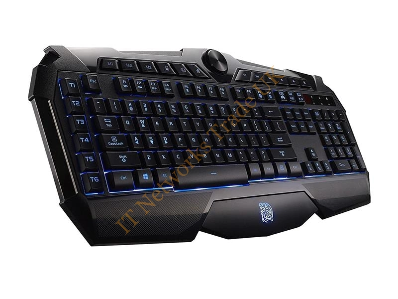 KB-CHM-MBBLUS-01 Thermaltake -Tt eSPORTS Challenger Prime KB-CHM-MBBLUS-01 Wired USB Membrane Gaming Keyboard (Black) Desktop Keyboard