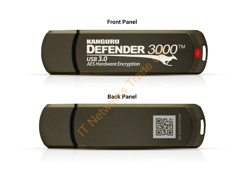 KDF3000-128G - Istorage Kanguru Defender 3000 Usb Flash Drive 128 Gb Usb Type-A 3.2 Gen 1 (3.1 Gen 1) Brown