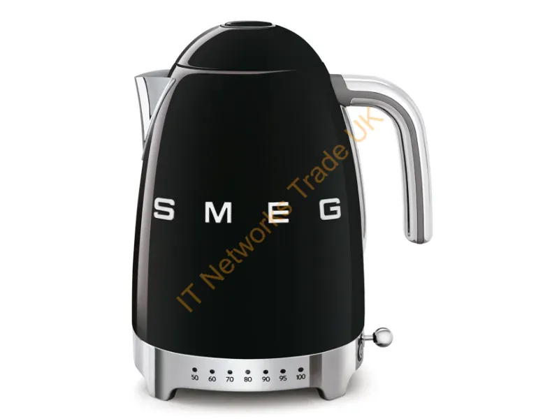 KLF04BLEU - SMEG 50's Style Kettles KLF04BLEU Black 1.7 L 2400 W Black Stainless steel Adjustable thermostat Water level indicator