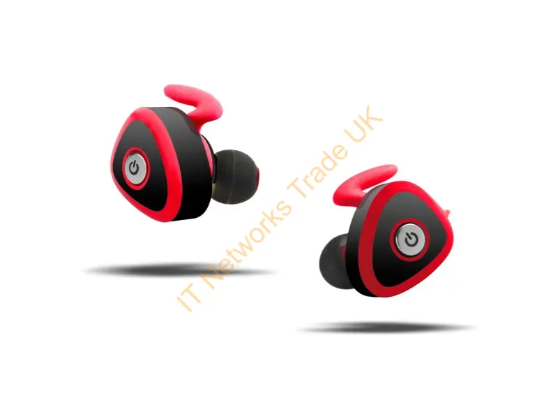 KSCOMBUDRD - KitSound Comet Headset Wireless In-ear Bluetooth Black, Red