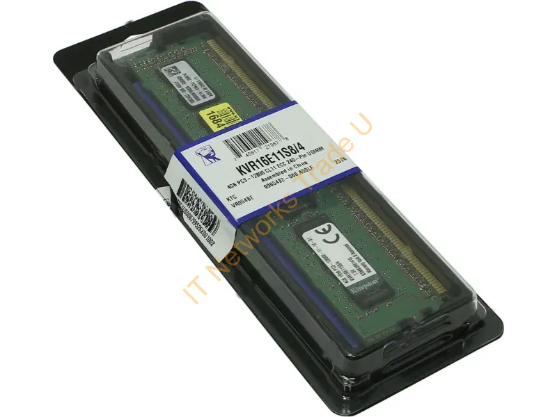 KVR16E11S8/4G Kingston 4GB DDR3-1600MHz PC3-12800 ECC CL11 240-Pin DIMM Single Rank Memory Module