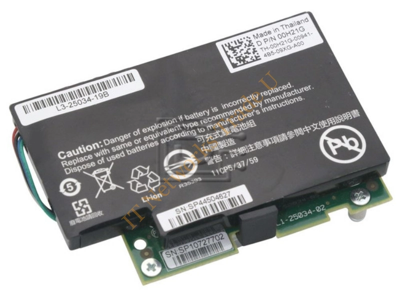 L3-25034-19B Dell / LSI IBBU07 Perc Raid Battery with Cable for MegaRAID SAS Controller Cache Battery