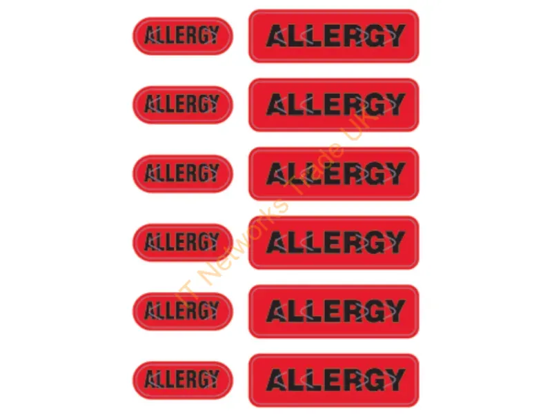 LB-ALERT-ALLERGY - Zebra Lb-Alert-Allergy Non-Adhesive Label 1000 Pc(S) Black, Red Rectangle