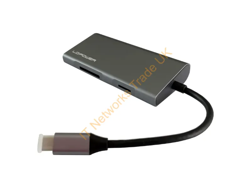 LC-HUB-C-MULTI-5 - LC-Power LC-HUB-C-MULTI-5 laptop dock/port replicator Wired USB 3.2 Gen 1 (3.1 Gen 1) Type-C Anthracite, Black