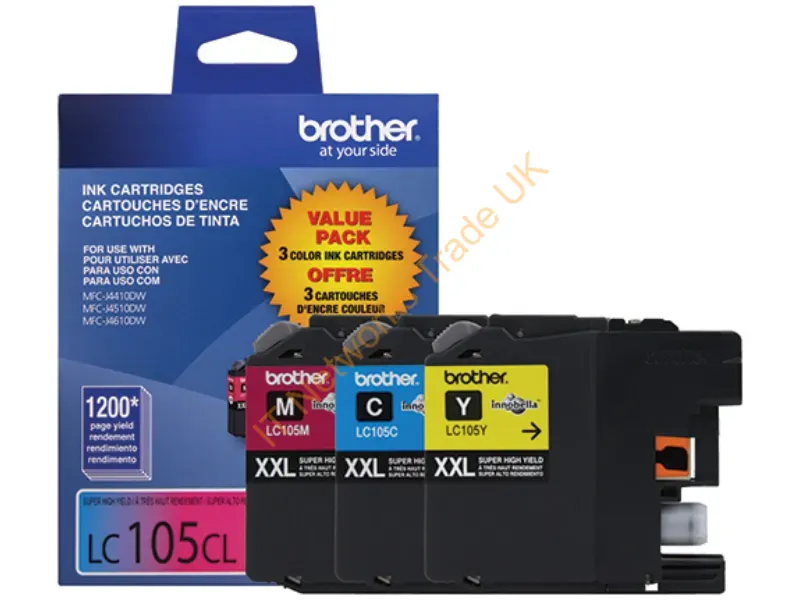 LC1053PKS - Brother Lc105 C/M/Y Ink Cartridge 3 Pc(S) Original High (Xl) Yield Cyan, Magenta, Yellow