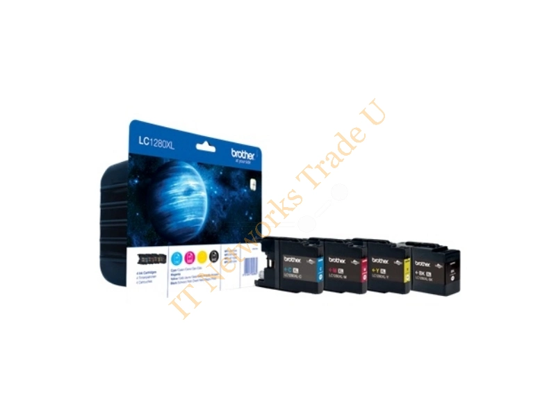 Brother LC-1280XLVALBPDR Ink cartridge multi pack, 1x2400pg + 3x1200pg, Pack qty 4 Printer