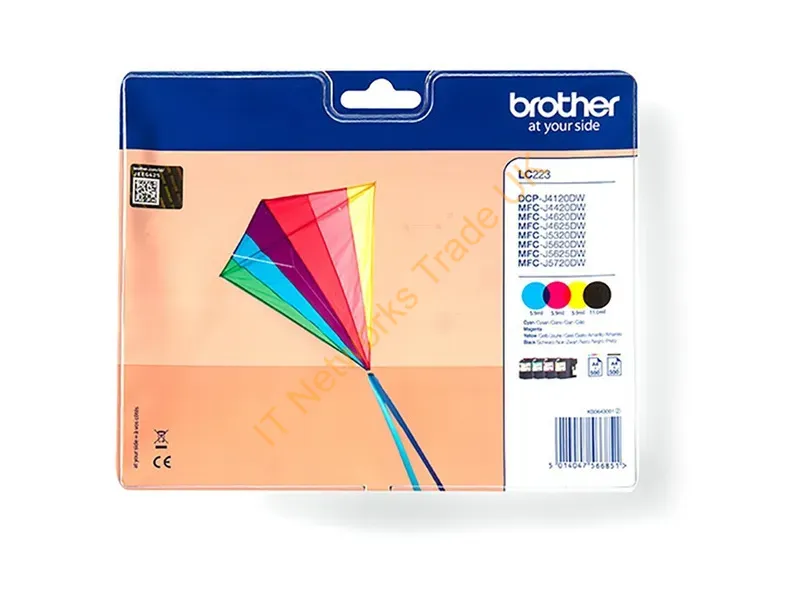LC223VALBPRF - Brother LC-223VALBPRF Ink cartridge multi pack Bk,C,M,Y Blister Radio Frequency, 4x550 pages Pack=4 for Brother DCP-J 562/MFC-J 4420/MFC-J 5320