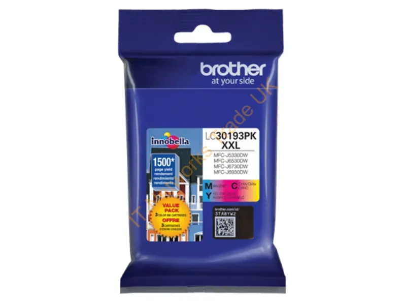 LC30193PK - Brother Lc30193Pk Ink Cartridge 1 Pc(S) Original Extra (Super) High Yield Cyan, Magenta, Yellow