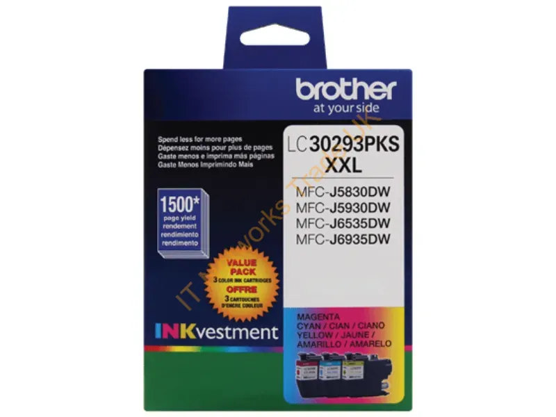 LC30293PK - Brother Lc30293Pk Ink Cartridge 1 Pc(S) Original Extra (Super) High Yield Cyan, Magenta, Yellow