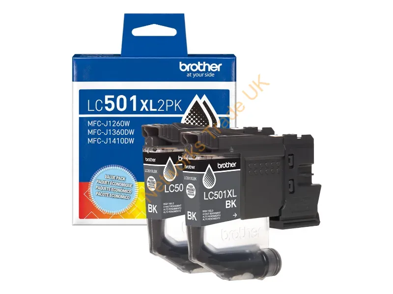 LC501XL2PKS - Brother Lc501Xl2Pks Ink Cartridge 2 Pc(S) Original High (Xl) Yield Black