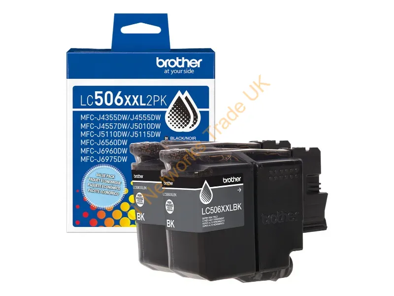 LC506XXL2PKS - Brother Lc506Xxl2Pks Ink Cartridge 2 Pc(S) Original Extra (Super) High Yield Black