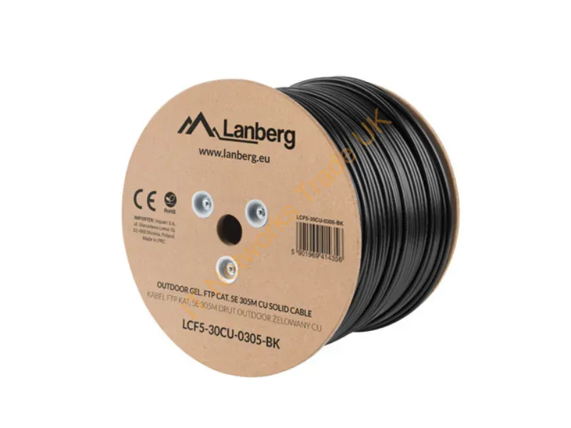 LCF5-30CU-0305-BK - Lanberg LCF5-30CU-0305-BK networking cable Black 305 m Cat5e F/UTP (FTP)