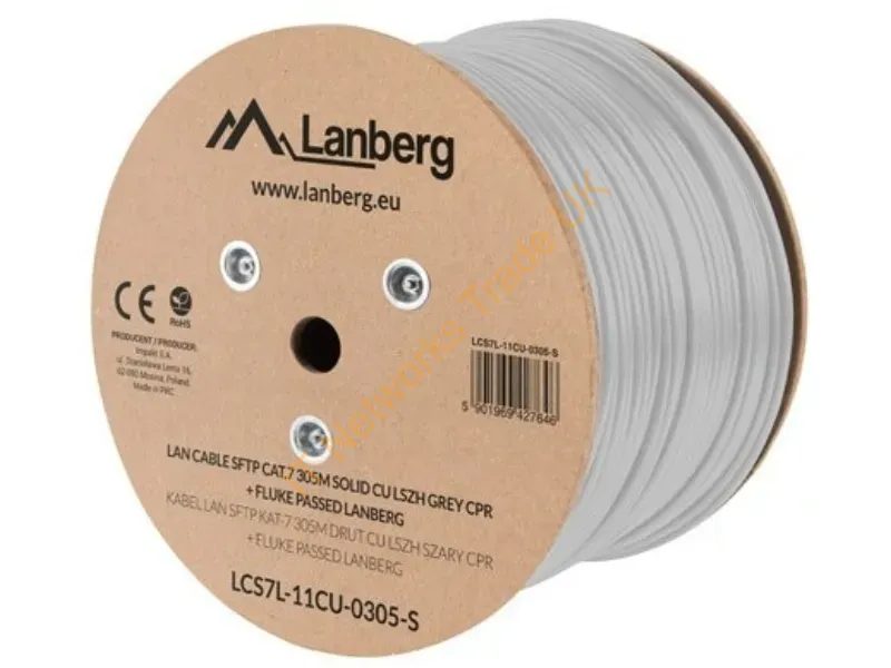LCS7L-11CU-0305-S - Lanberg LCS7L-11CU-0305-S networking cable White 305 m Cat7 S/FTP (S-STP)