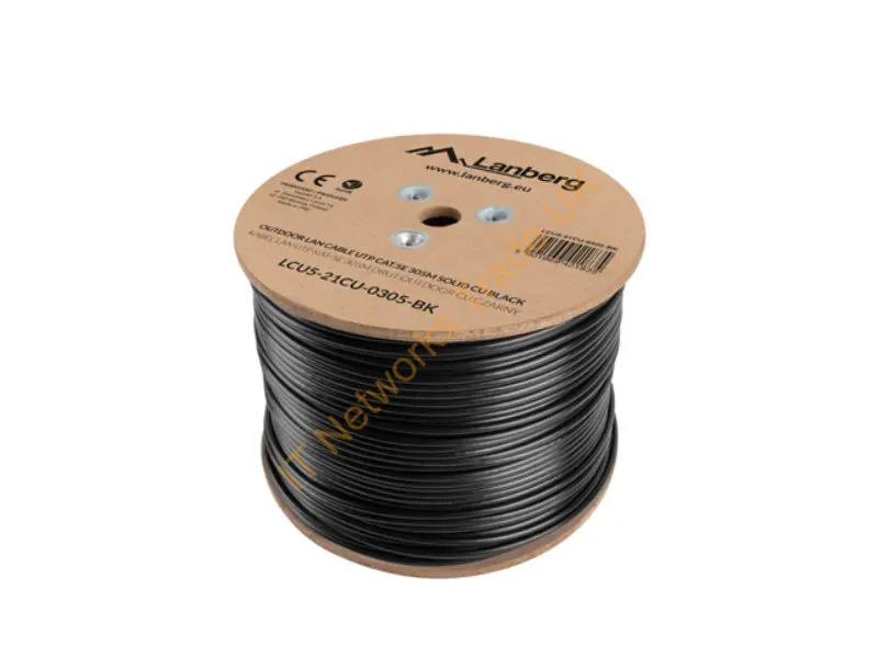 LCU5-21CU-0305-BK - Lanberg LCU5-21CU-0305-BK networking cable Black 305 m Cat5e U/UTP (UTP)