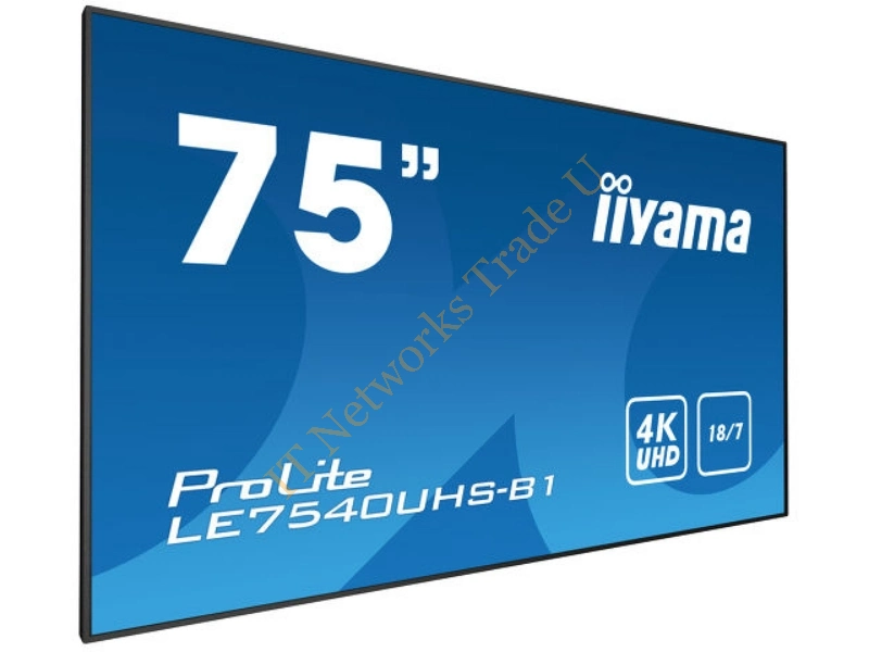 LE7540UHS-B1 - iiyama LE7540UHS-B1 75" LED 4K Ultra HD Black signage display LED TV