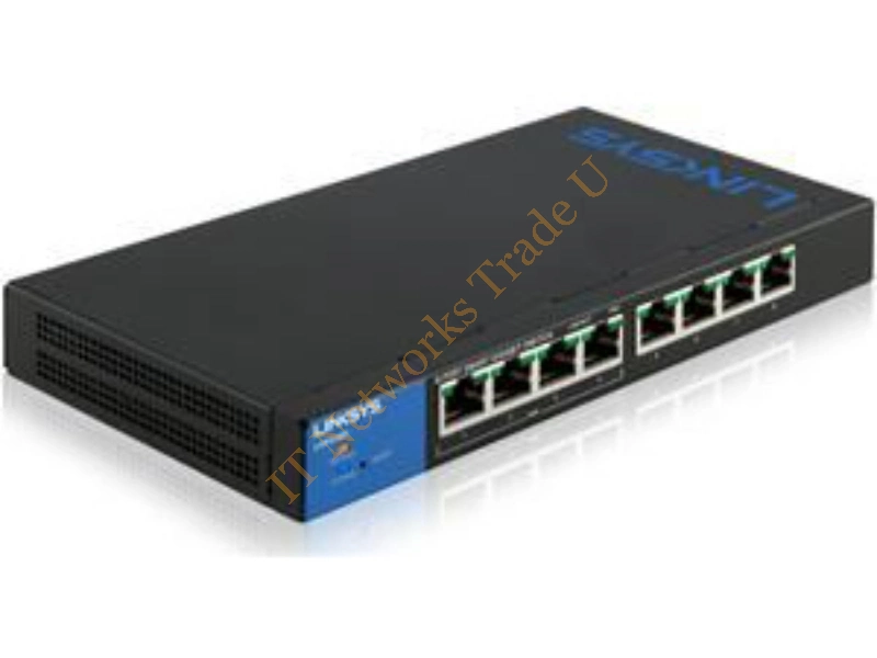 LGS308P-UK - Linksys LGS308P Managed network switch Gigabit Ethernet (10/100/1000) Power over Ethernet (PoE) Black, Blue