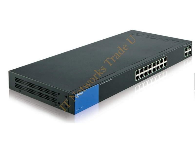 LGS318-UK - Linksys LGS318 Managed network switch Gigabit Ethernet (10/100/1000) Black, Blue