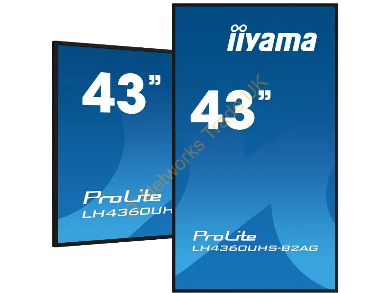 LH4360UHS-B2AG - iiyama LH4360UHS-B2AG Signage Display Digital A-board 108 cm (42.5") LED Wi-Fi 500 cd/m� 4K Ultra HD Black Built-in processor Android 11 24/7