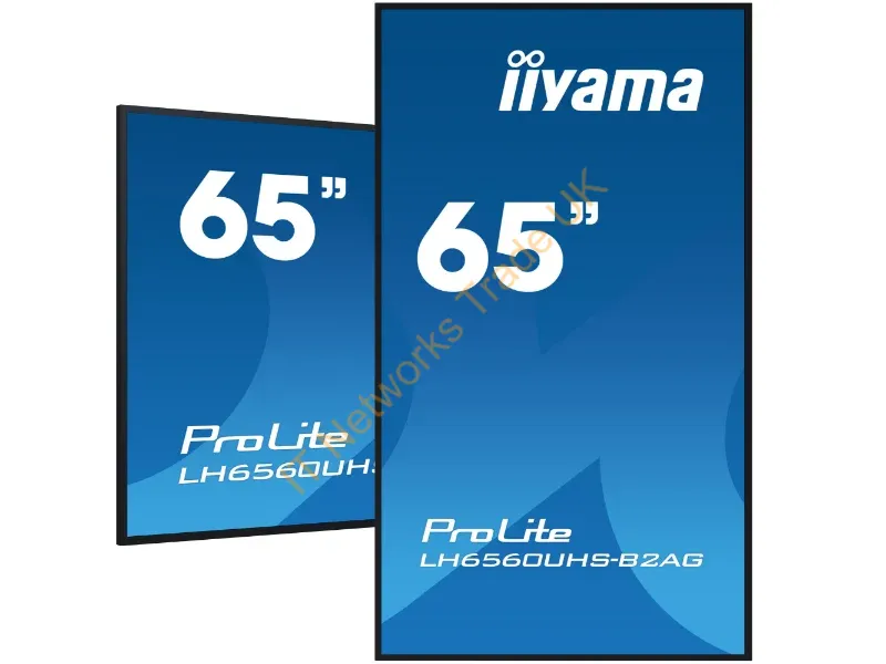 LH6560UHS-B2AG - iiyama LH6560UHS-B2AG Signage Display Digital A-board 163.8 cm (64.5") LED Wi-Fi 500 cd/m� 4K Ultra HD Black Built-in processor Android 11 24/7