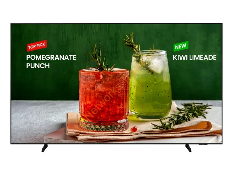 LH98BEDHLGUXEN - Samsung BE98D-H Digital signage flat panel 2.49 m (98") LED Wi-Fi 4K Ultra HD Black Built-in processor Tizen 16/7