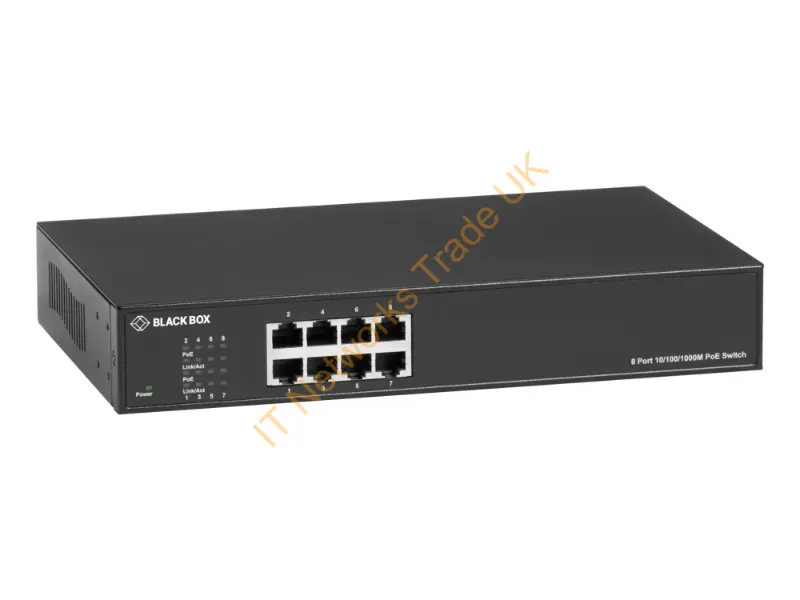 LPB1308A-R2 - Black Box Gigabit Ethernet (1000-Mbps)Poe+ Switch - (8)10/100/1000-Mbps