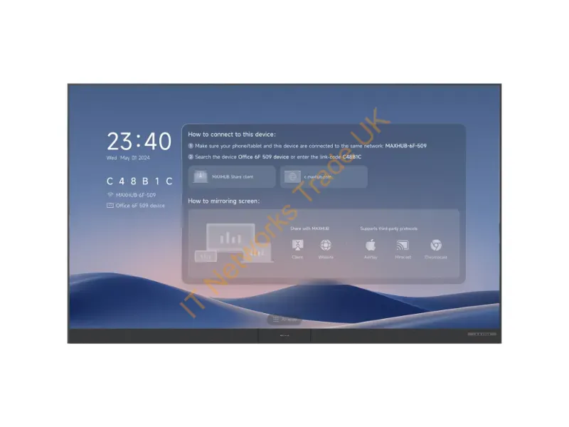 LX138V07 - Maxhub Lx138V07 Meeting Room Display 138" 1920 X 1080 Pixels Led Wi-Fi 6 (802.11Ax) Black Bluetooth