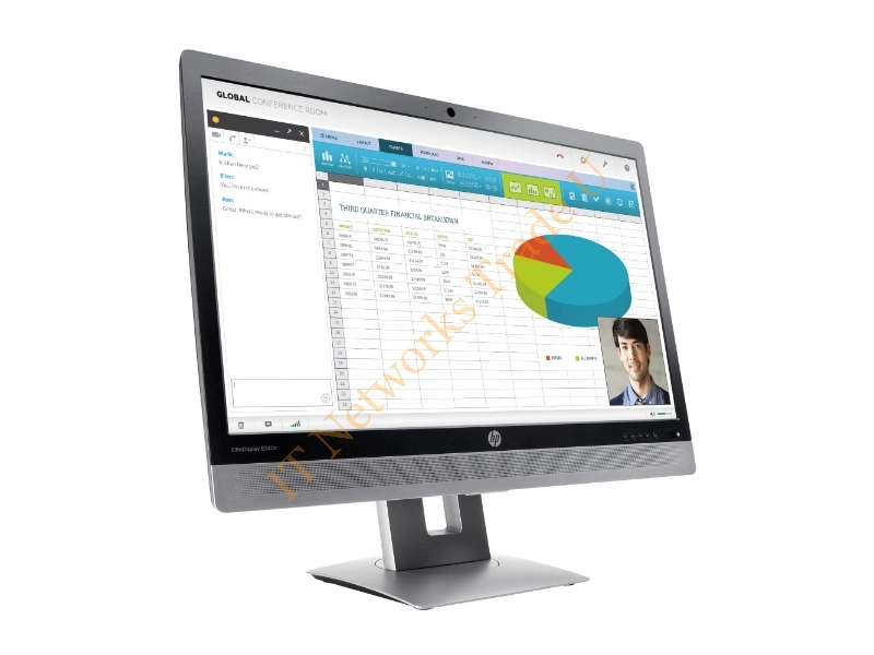 M1P00AT - HP EliteDisplay E240c 23.8" Full HD LED Matt Black, Silver computer monitor