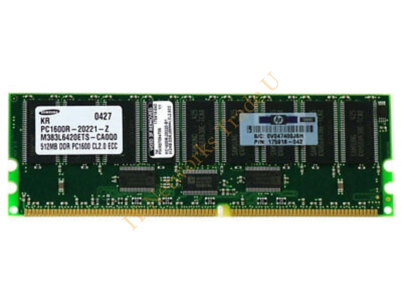 M346L6423CT2-CA0 Samsung 512MB DDR-200MHz PC1600 ECC Registered CL2 184-Pin DIMM Memory Module Server Memory