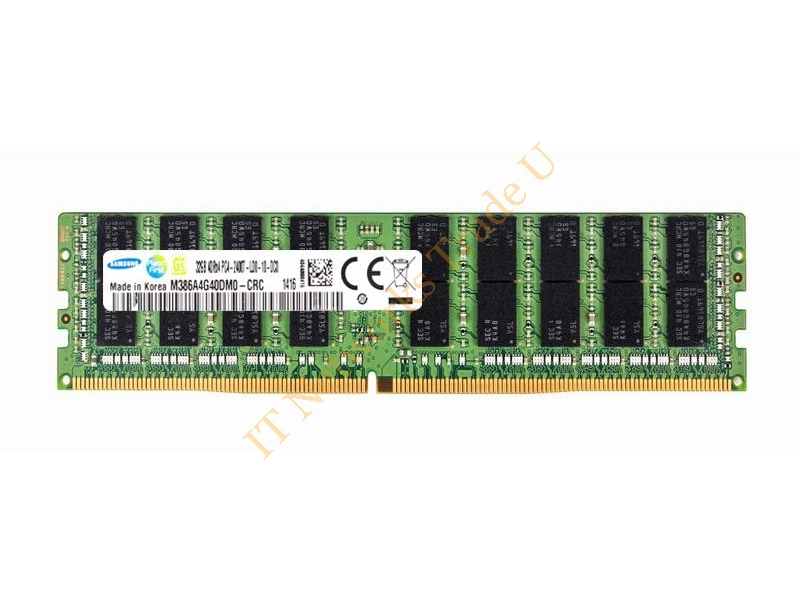 M386A4G40DM0-CRC Samsung 32GB DDR4-2400MHz PC4-19200 ECC Registered CL17 288-Pin Load Reduced DIMM 1.2V Quad Rank Memory Module Server Memory