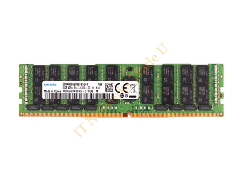 M386A8K40BM2-CTD6Q Samsung 64GB DDR4-2666MHz PC4-21300 ECC Registered CL19 288-Pin Load Reduced DIMM 1.2V Quad Rank Memory Module Server Memory