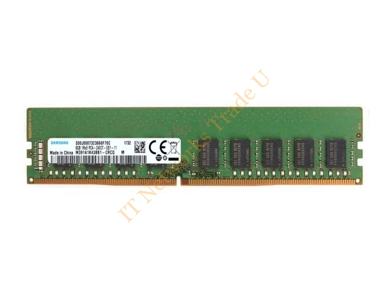 M391A1K43BB1-CRC Samsung 8GB DDR4-2400MHz PC4-19200 ECC Unbuffered CL17 288-Pin DIMM 1.2V Single Rank Memory Module Server Memory