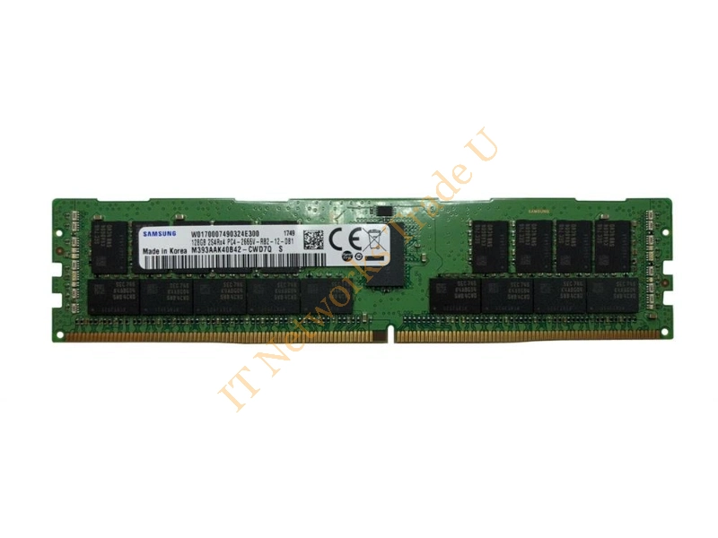 M393AAK40B42-CWD Samsung 128GB DDR4-2666MHz PC4-21300 ECC Registered CL19 288-Pin DIMM 1.2V Octal Rank Memory Module Server Memory