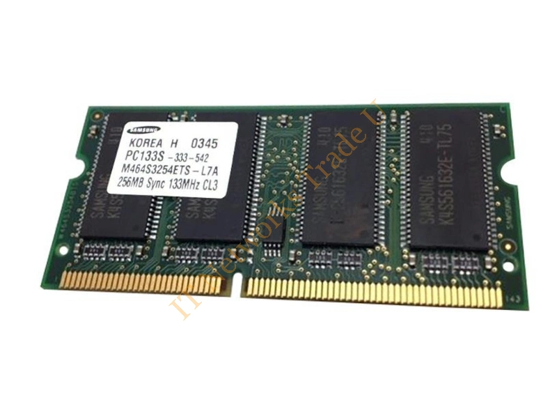 M464S3254ETS-LC7A00 Samsung 256MB 133MHz PC133 non-ECC Unbuffered CL3 144-Pin SoDimm Memory Module Laptop Memory