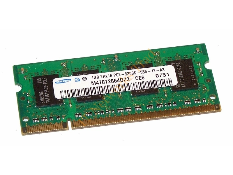 M470T2864DZ3-CE6 Samsung 1GB DDR2-667MHz PC2-5300 non-ECC Unbuffered CL5 200-Pin SoDimm Dual Rank Memory Module Laptop Memory