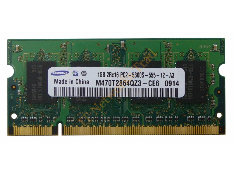 M470T2864QZ3-CE6-S Samsung 1GB DDR2-667MHz PC2-5300 non-ECC Unbuffered CL5 200-Pin SoDimm Memory Module Laptop Memory