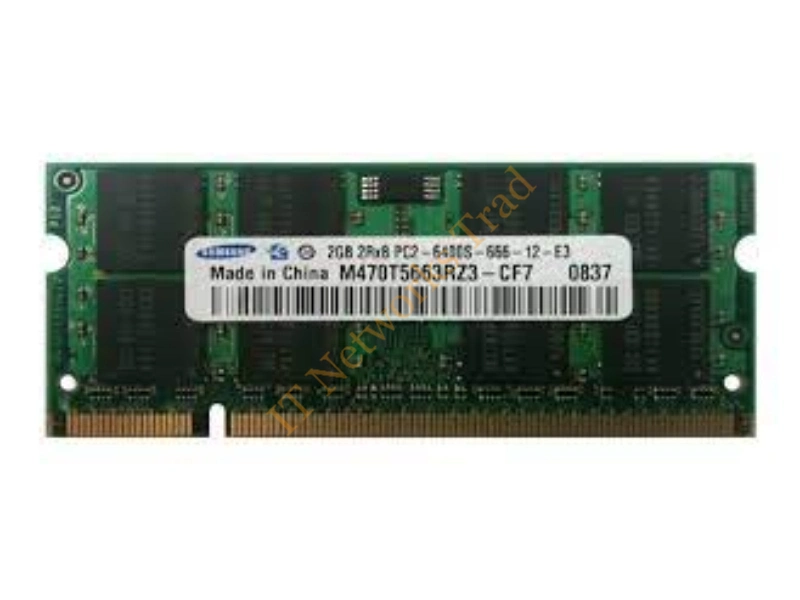 M470T5663RZ3-CF7 Samsung 2GB DDR2-800MHz PC2-6400 non-ECC Unbuffered CL6 200-Pin SoDimm Dual Rank Memory Module Laptop Memory