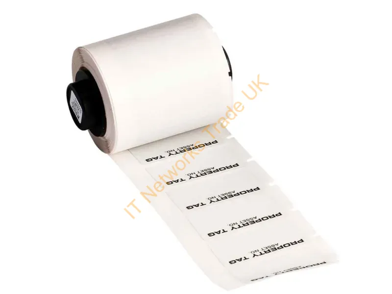 M6-35-428-PROP - Brady People Id Metalized Solvent Resistant Matte Gray Polyester Labels, Property Tag Header, For M6 M7 Printers