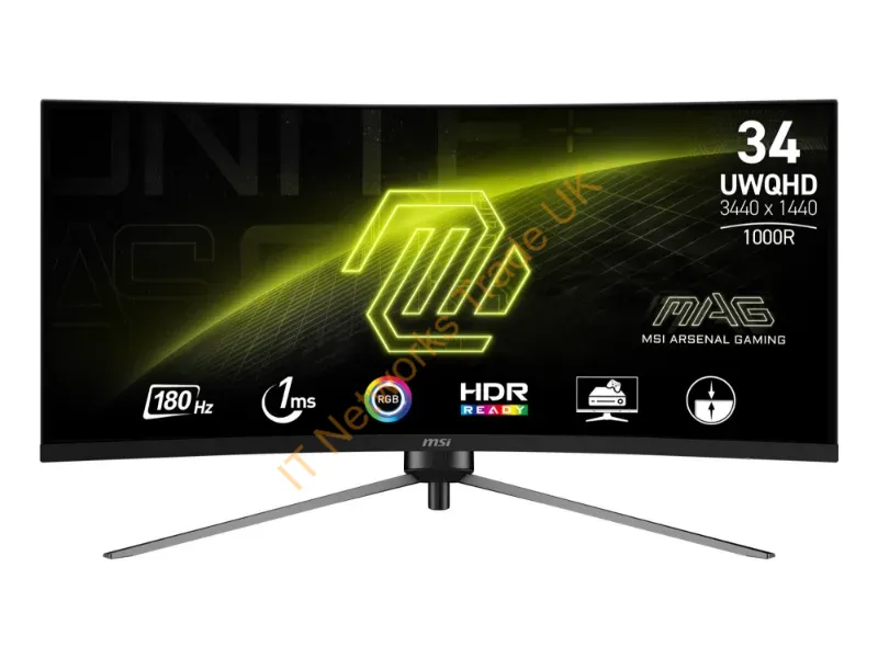 MAG345CQR - Msi Mag 345Cqr Computer Monitor 34" 3440 X 1440 Pixels Ultrawide Dual Quad Hd Black