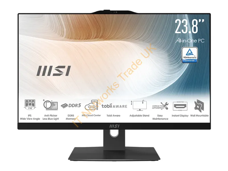 MAM242TP1M1092 - Msi Modern Am242Tp 1M-1092Us Intel Core I7 150U 23.8" 1920 X 1080 Pixels Touchscreen All-In-One Pc 32 Gb Lpddr5-Sdram 1 Tb Ssd Windows 11 Pro Wi-Fi 6E (802.11Ax) Black