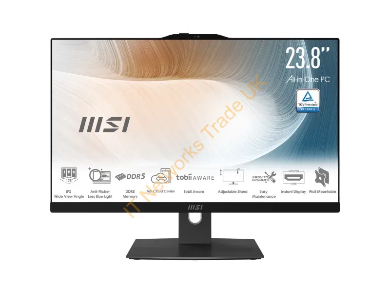 MAM242TP1M1098 - Msi Modern Am242Tp 1M-1098Us Intel Core 3 100U 23.8" 1920 X 1080 Pixels All-In-One Pc 8 Gb Ddr5-Sdram 512 Gb Ssd Windows 11 Pro Wi-Fi 6E (802.11Ax) Black