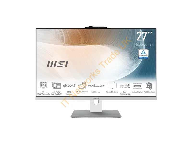 MAM272P1M823 - Msi Modern Am272P 1M-823Us Intel Core 5 120U 27" 1920 X 1080 Pixels All-In-One Pc 16 Gb Ddr5-Sdram 1 Tb Ssd Windows 11 Home Wi-Fi 6E (802.11Ax) White