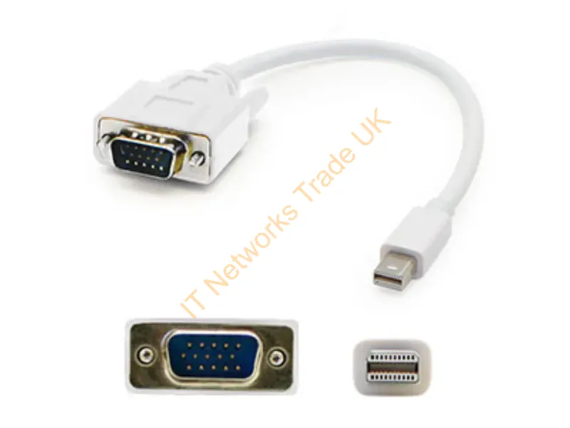 MDISPORT2VGAMM3W-5PK - Addon Networks Mdisport2Vgamm3W-5Pk Video Cable Adapter 35.8" (0.91 M) Mini Displayport Vga (D-Sub) White